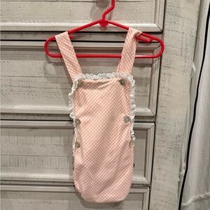 Shrimp & Grits Kids Pink Gingham sun suit